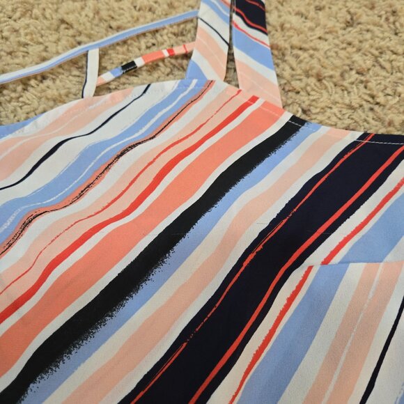 Maurices Red, Blue, Pink and White Striped Tank Top Size 2 - Picture 3 of 7